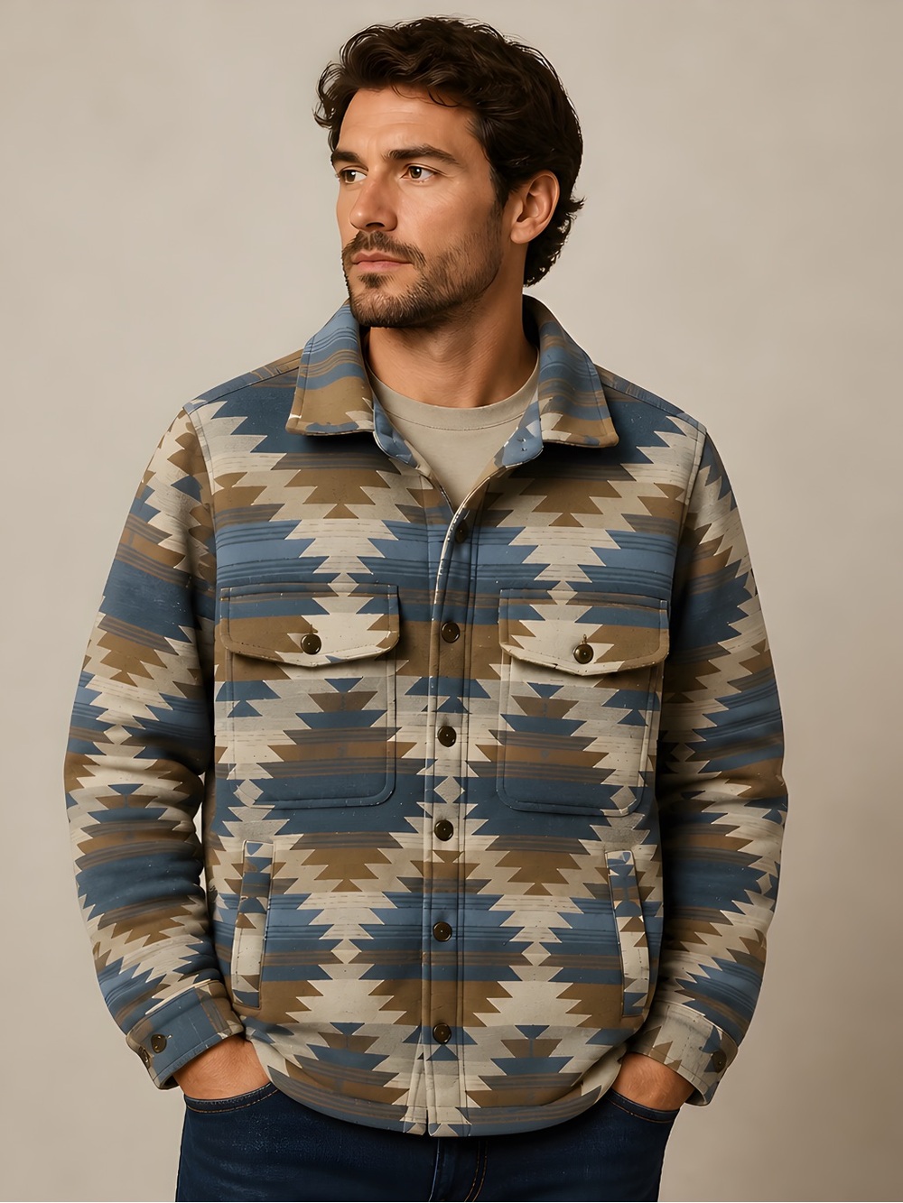 Men’s American Eagle Outfitters Southwestern Flannel Shacket